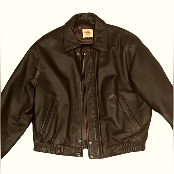 VINTAGE🍃99🍃HARD ROCK CAFE MAUI BROWN LEATHER BOMBER JACKET PURCHASED ON TRIP🍃 - Picture 12 of 12